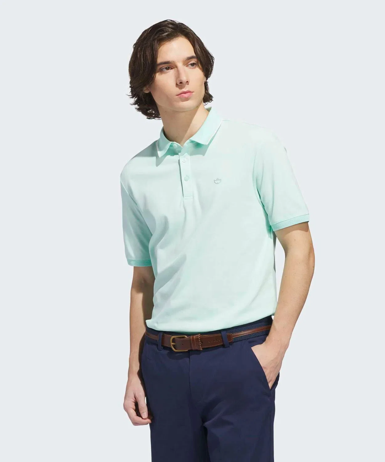 Мужская хлопковая футболка-поло с коротким рукавом и логотипом Original Golf Twisted Knit Adidas, Green