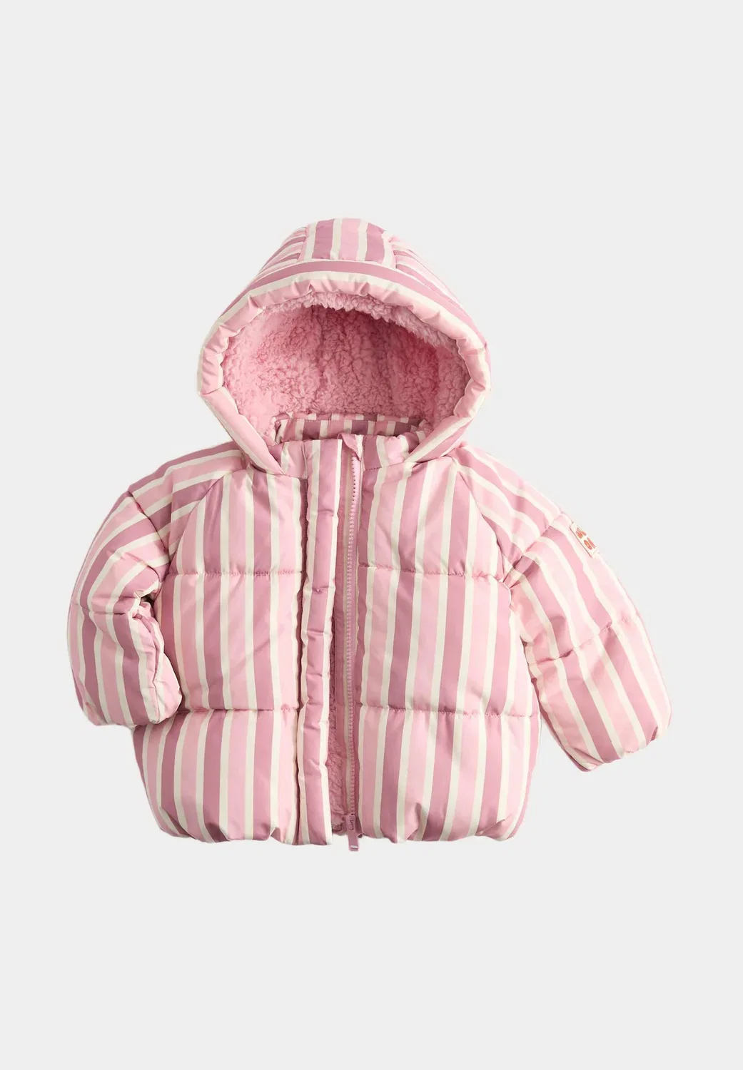 Полосатое стеганое пальто средней плотности. - зимняя куртка Marks & Spencer, Pink Mix — фото 3