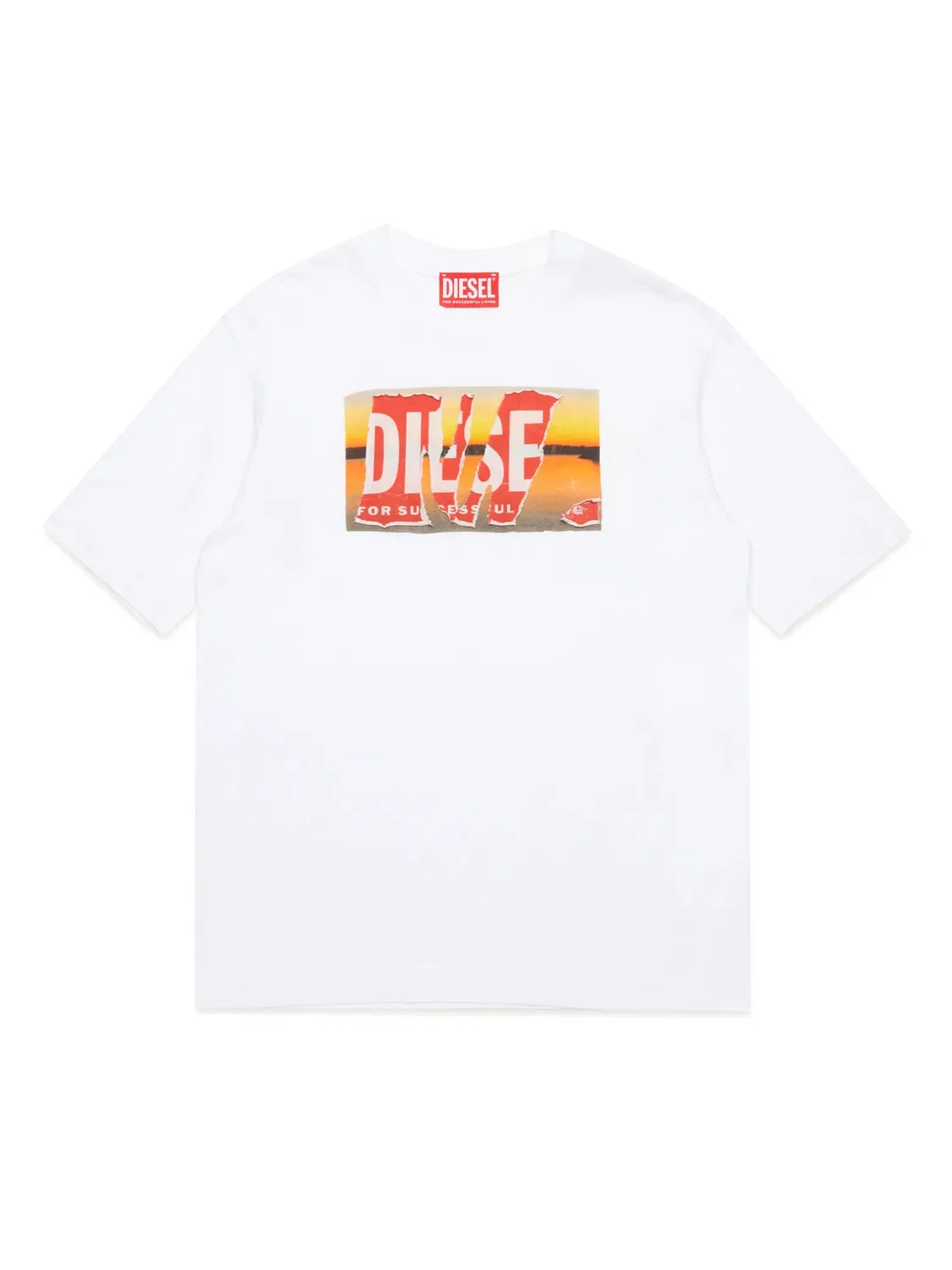 Футболка с логотипом из хлопка Diesel, белый