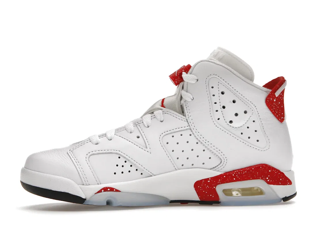 Детские кроссовки для мальчиков высокие с принтом Oreo Jordan 6 Retro Jordan, White University Red-Black — фото 3