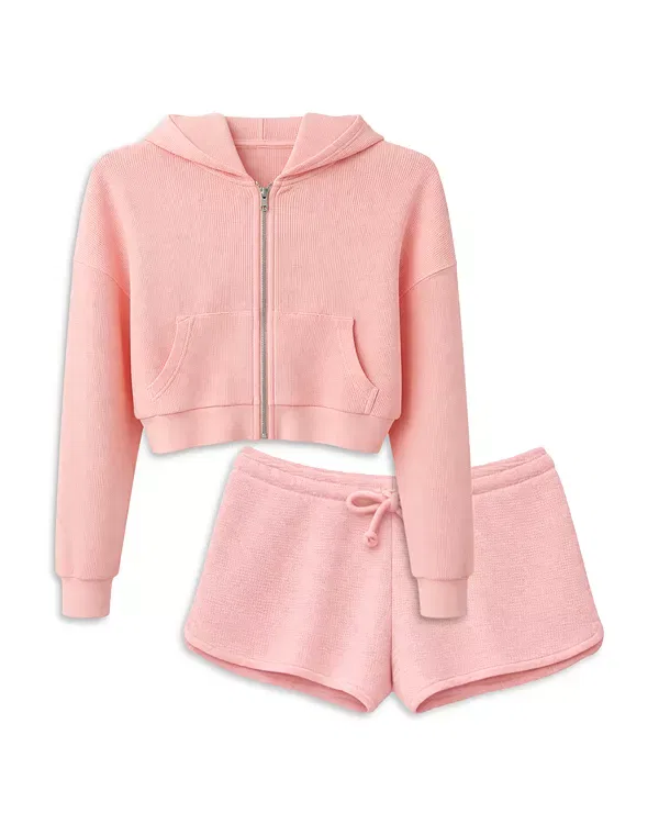Детская толстовка для девочек с капюшоном Brynn Hoodie KatieJ NYC, Apricot Blush — фото 3