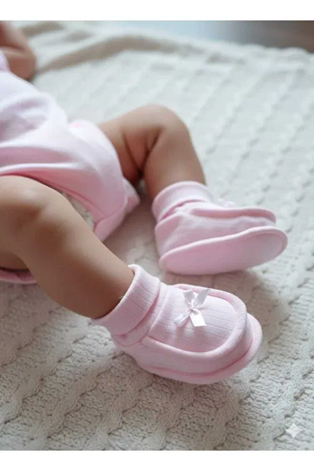 Детские пинетки для новорожденных хлопковые Tiasis, Pink