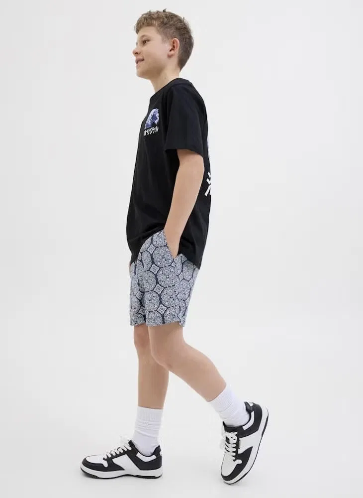 Шорты детские с принтом Jack & Jones Junior, синий — фото 3