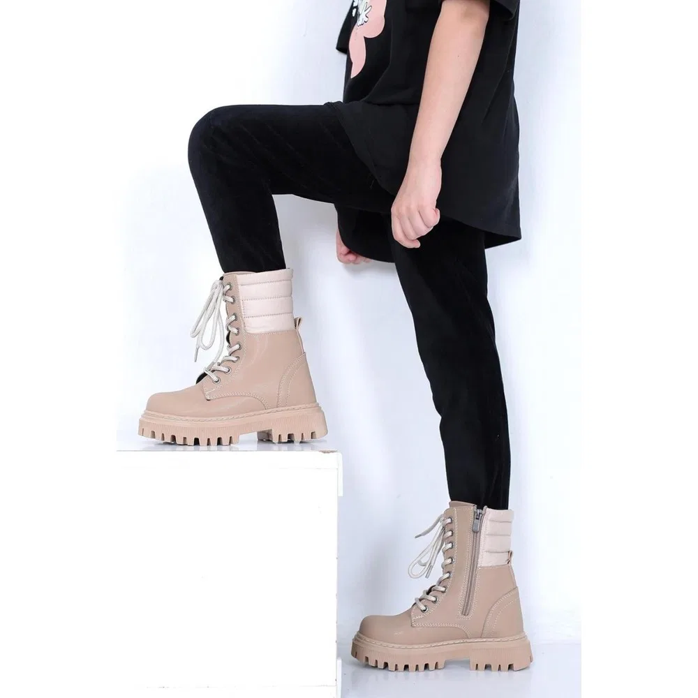Детские ботинки для девочек с молнией и шнуровкой Bej Lady Classy — фото 3