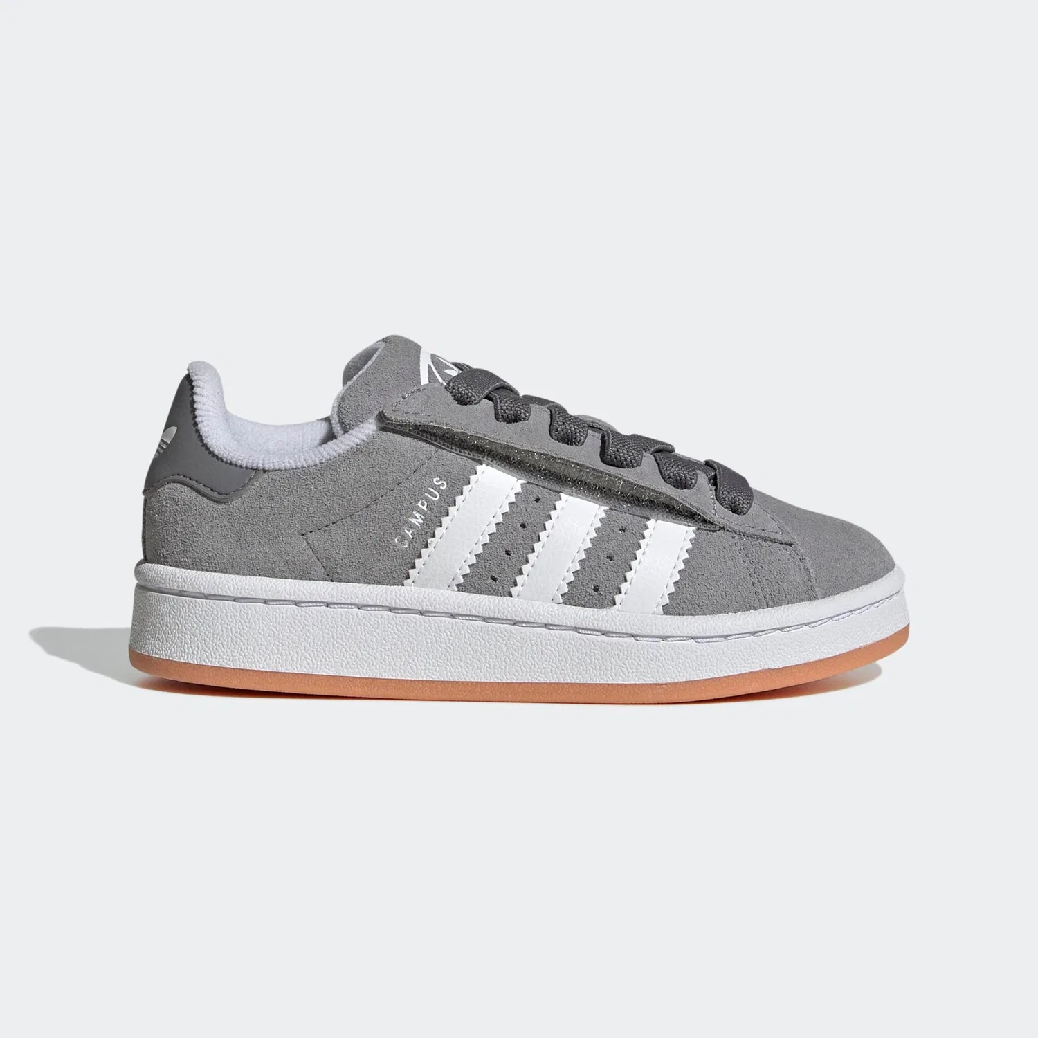 Детские кожаные кроссовки с эластичной шнуровкой Adidas Originals, Grey Three/White — фото 3