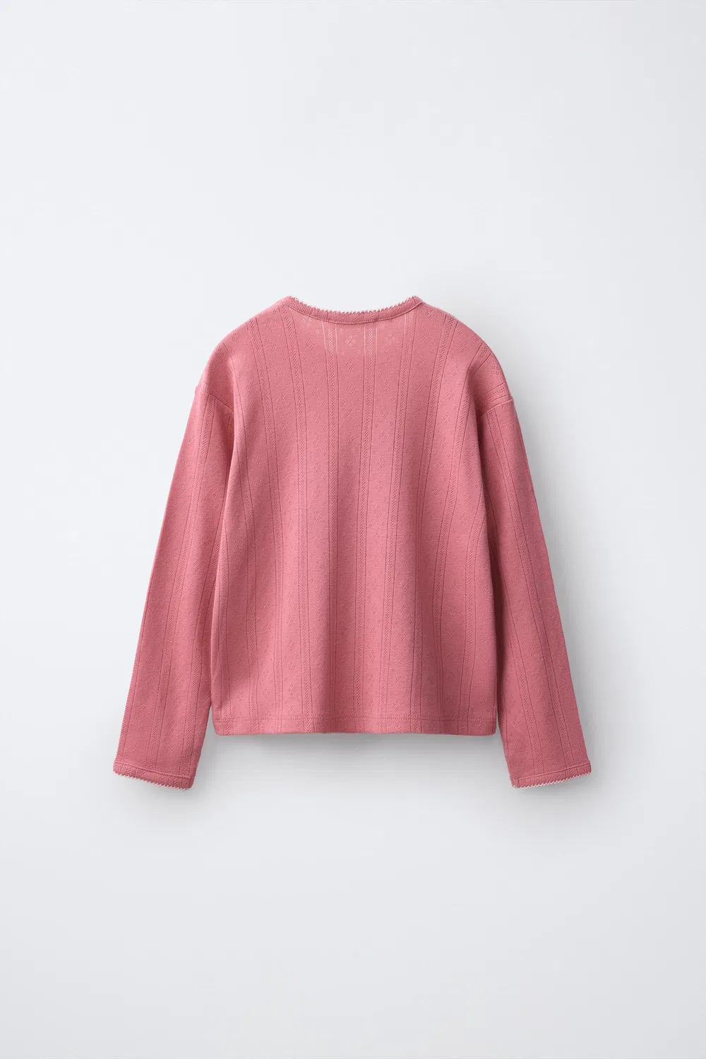 1 1/2-6 лет / Пижама для детей, однотонная, с декоративной строчкой ZARA, Raspberry — фото 3