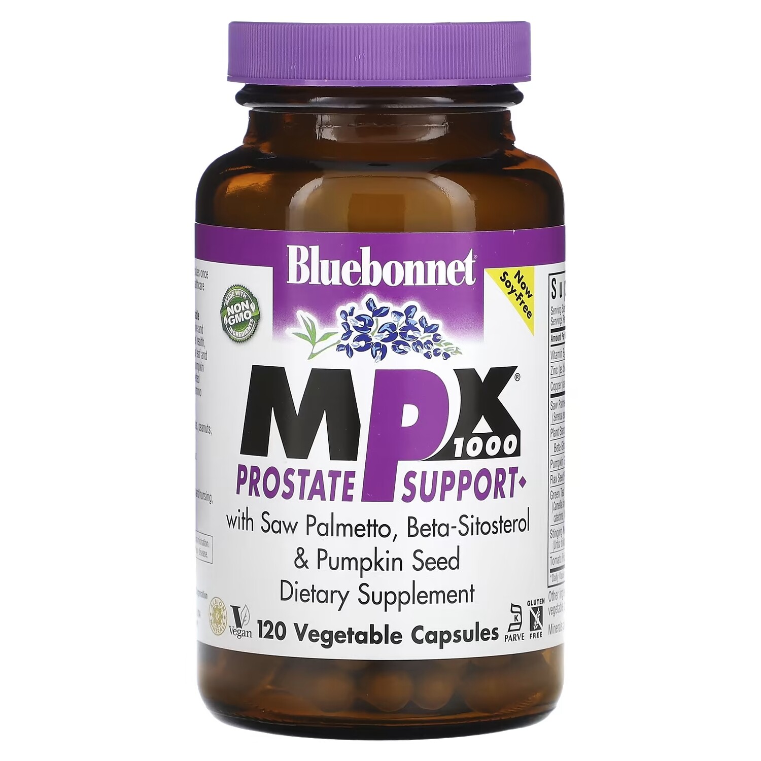 

Bluebonnet Nutrition MPX 1000 поддержка предстательной железы, 120 вегетарианских капсул