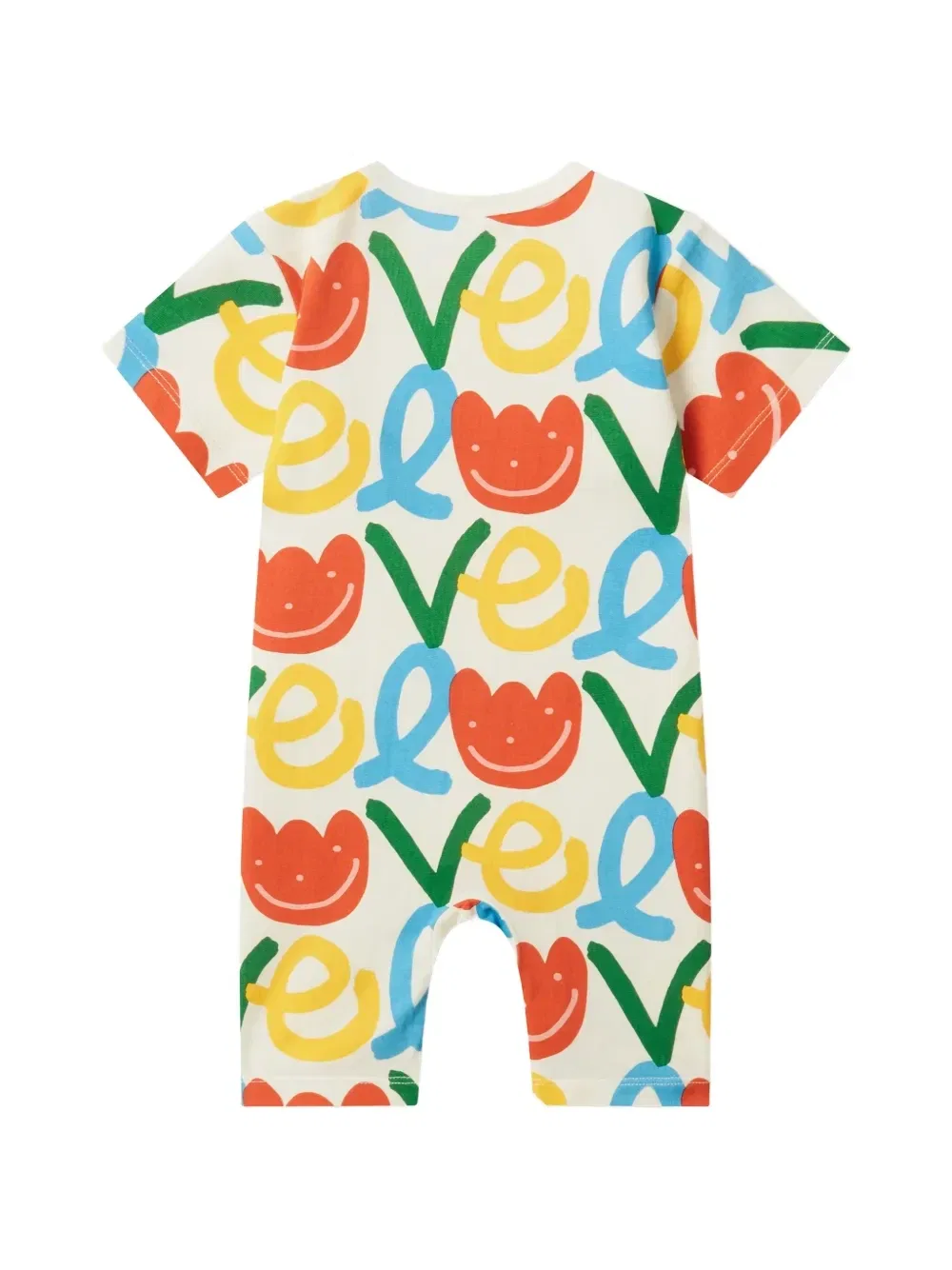 Комбинезон с графическим принтом и короткими рукавами Stella McCartney Kids, белый — фото 2