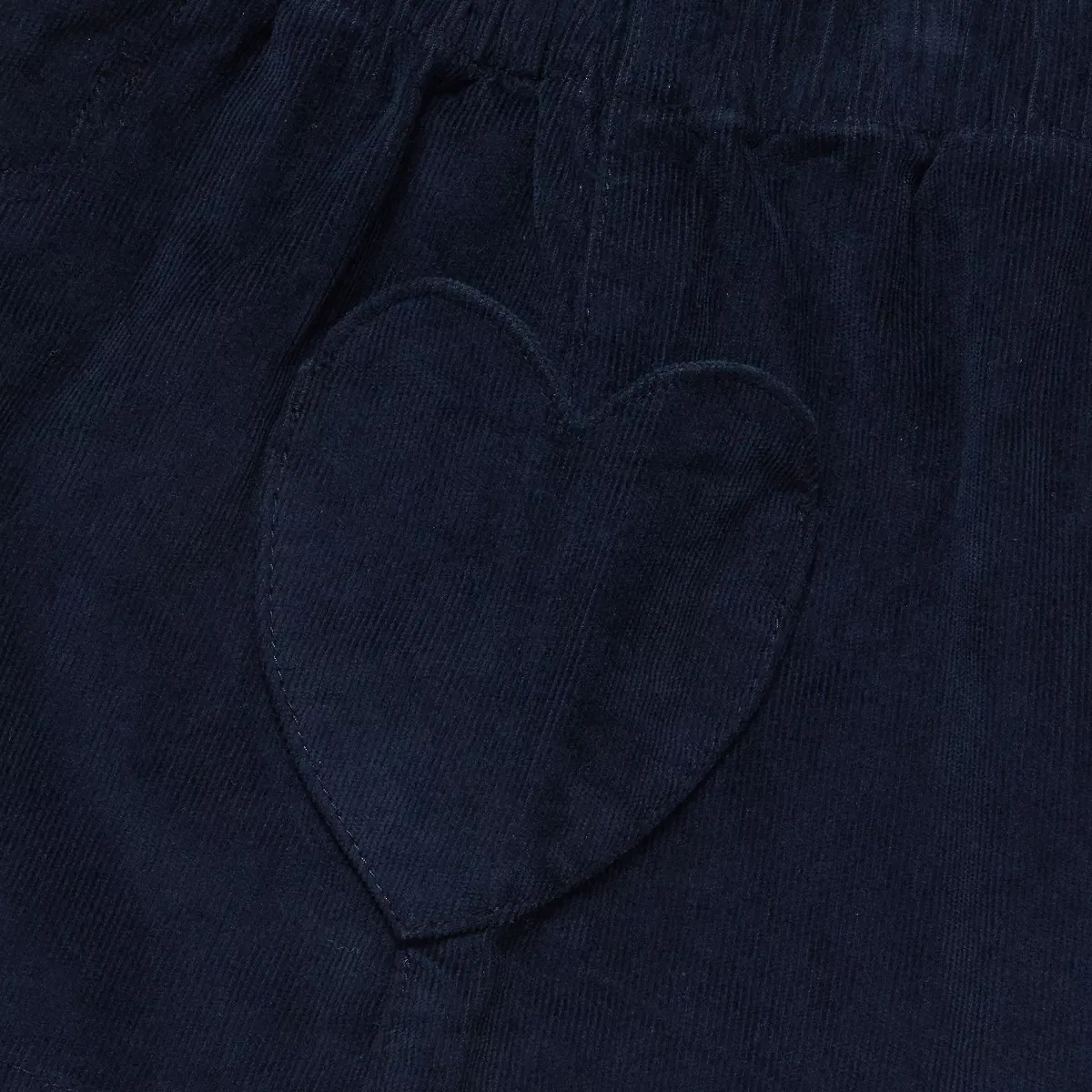 Детская юбка из вельвета с карманами в виде сердечка Lands' End, Classic Navy — фото 2