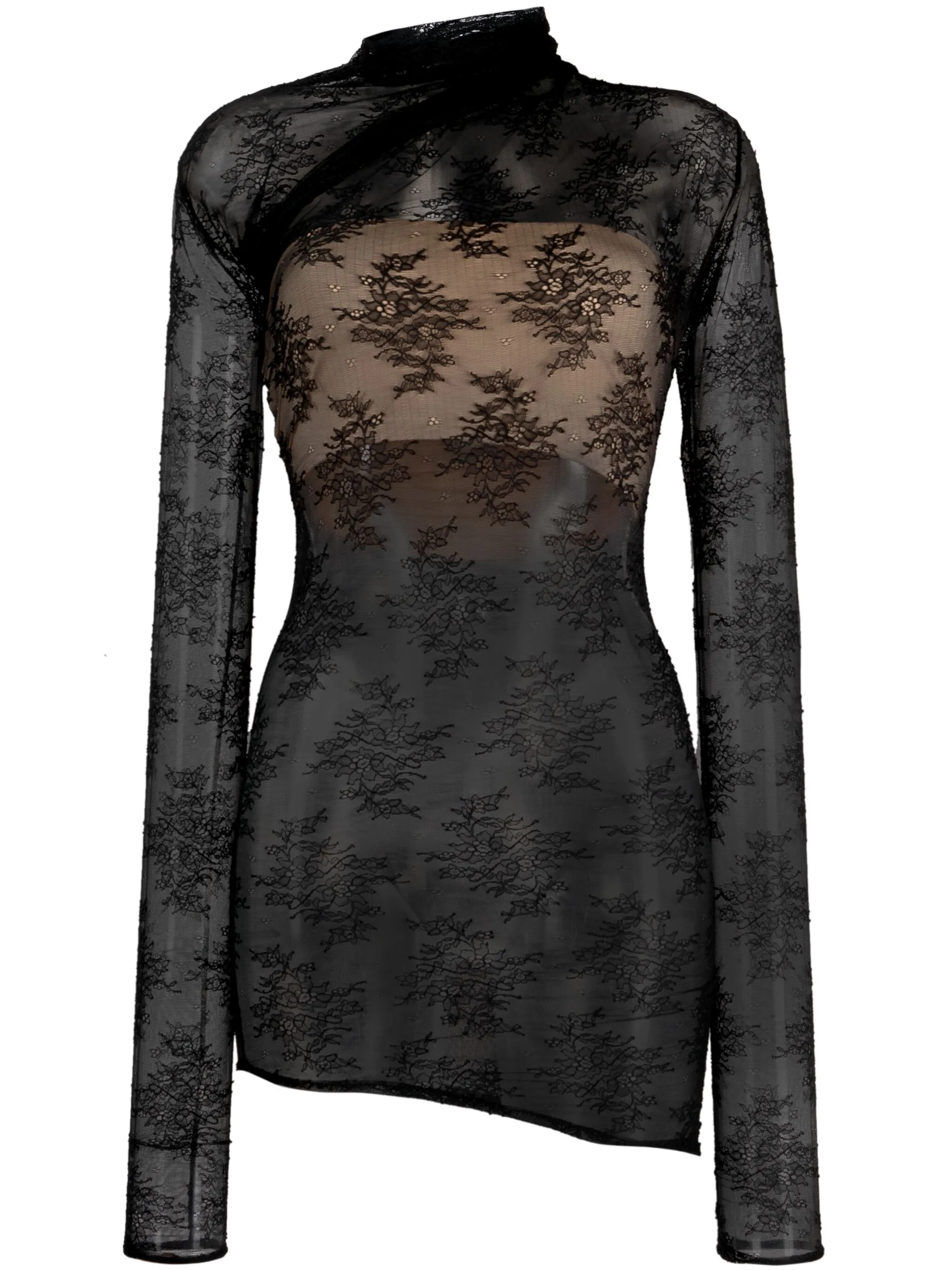 

Полупрозрачный топ Ilenia с цветочной аппликацией Amazuìn, черный