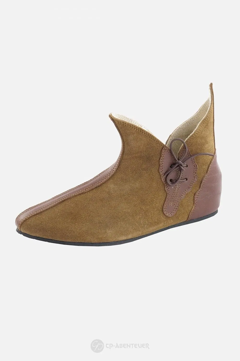 CP-Schuhe Средневековые туфли из натуральной замши, для ролевых игр, коричневые, для женщин и мужчин