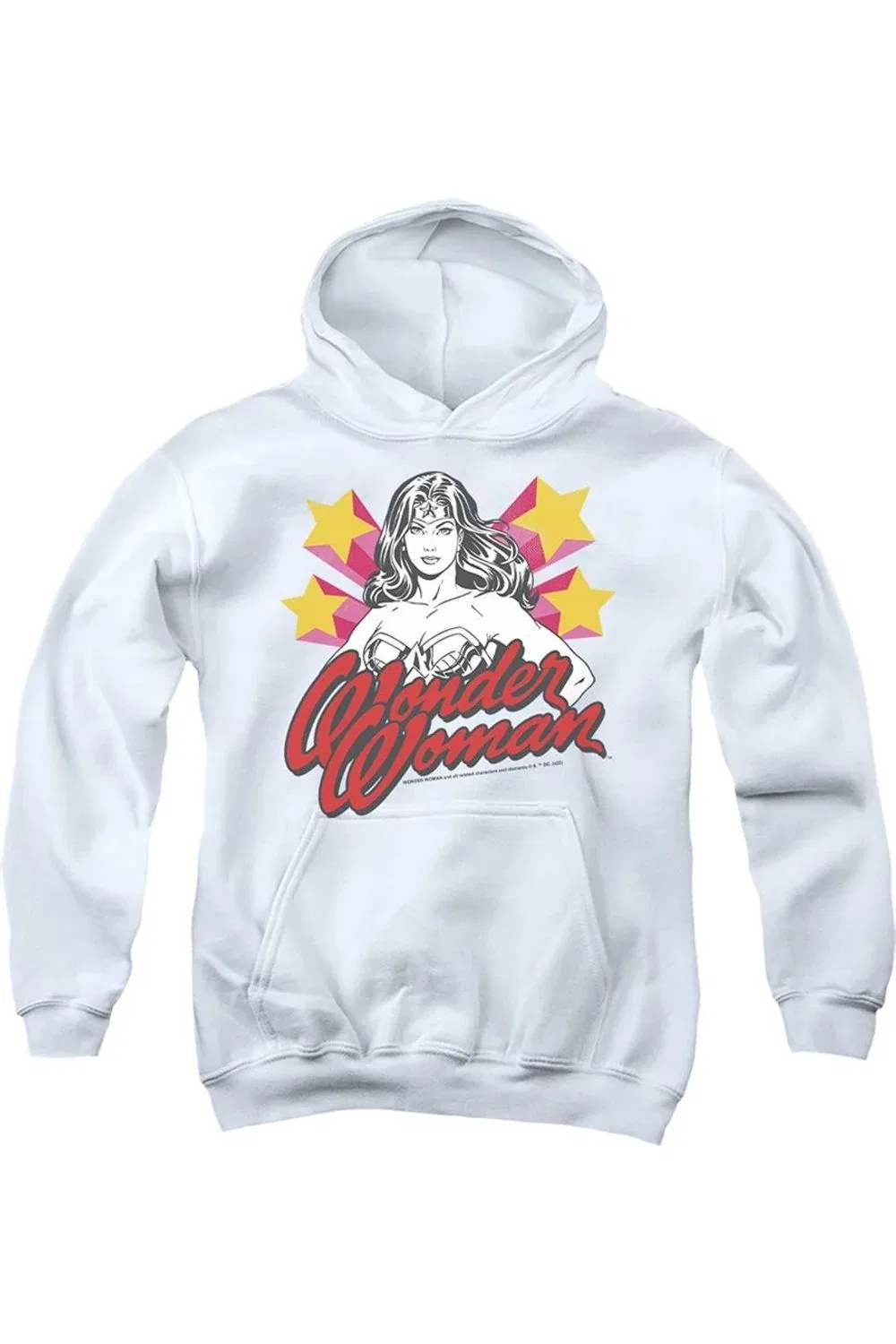 Детское худи с капюшоном Wonder Woman Stance Gildan, White