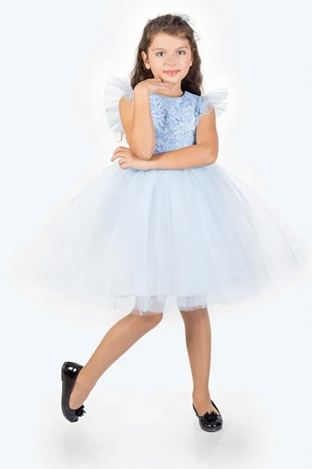 Детское платье для девочек с кружевом Baby Blue S.T. Sebat Tekstil, Babe Blue — фото 2