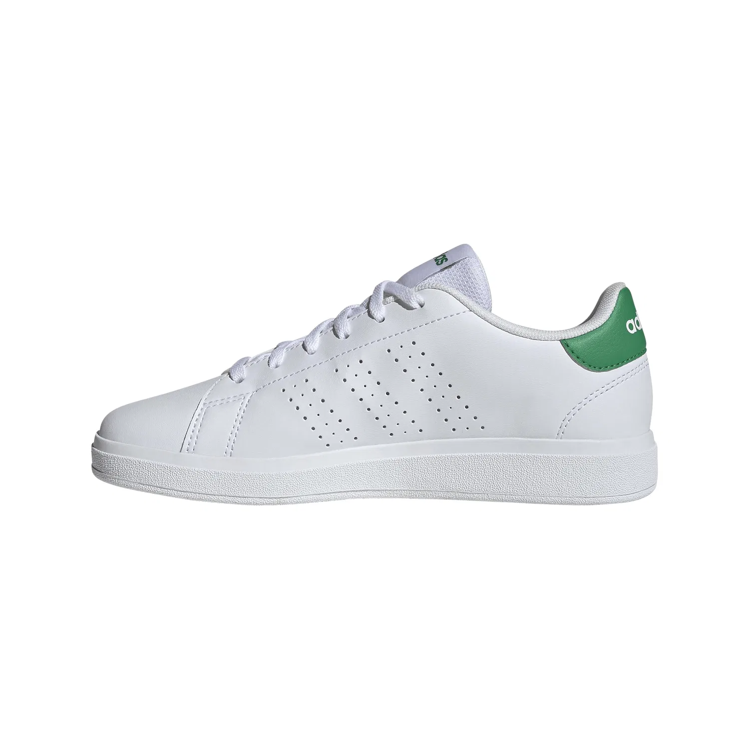 Детские кроссовки для мальчиков с полосками Advantage Base 2.0 Junior Adidas, Cloud White Cloud White Green