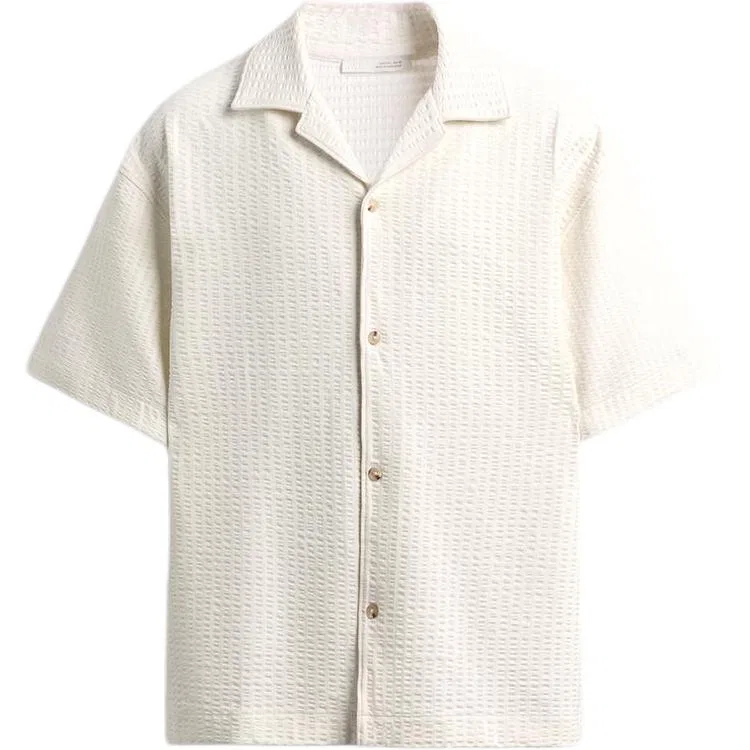 Мужская рубашка с кубинским воротником Raw White ZARA, Raw White