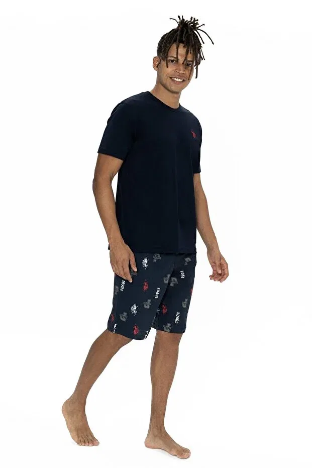 Мужской пижамный комплект с коротким рукавом и шортами U.S. Polo Assn., Navy Blue — фото 2