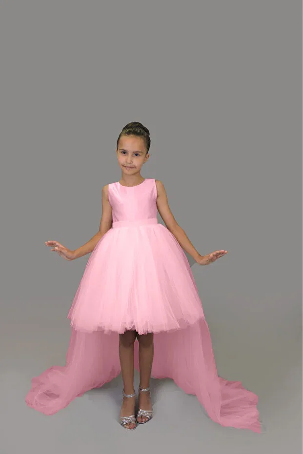 Детское платье для девочек с длинным шлейфом Nsmkidslife, Pink