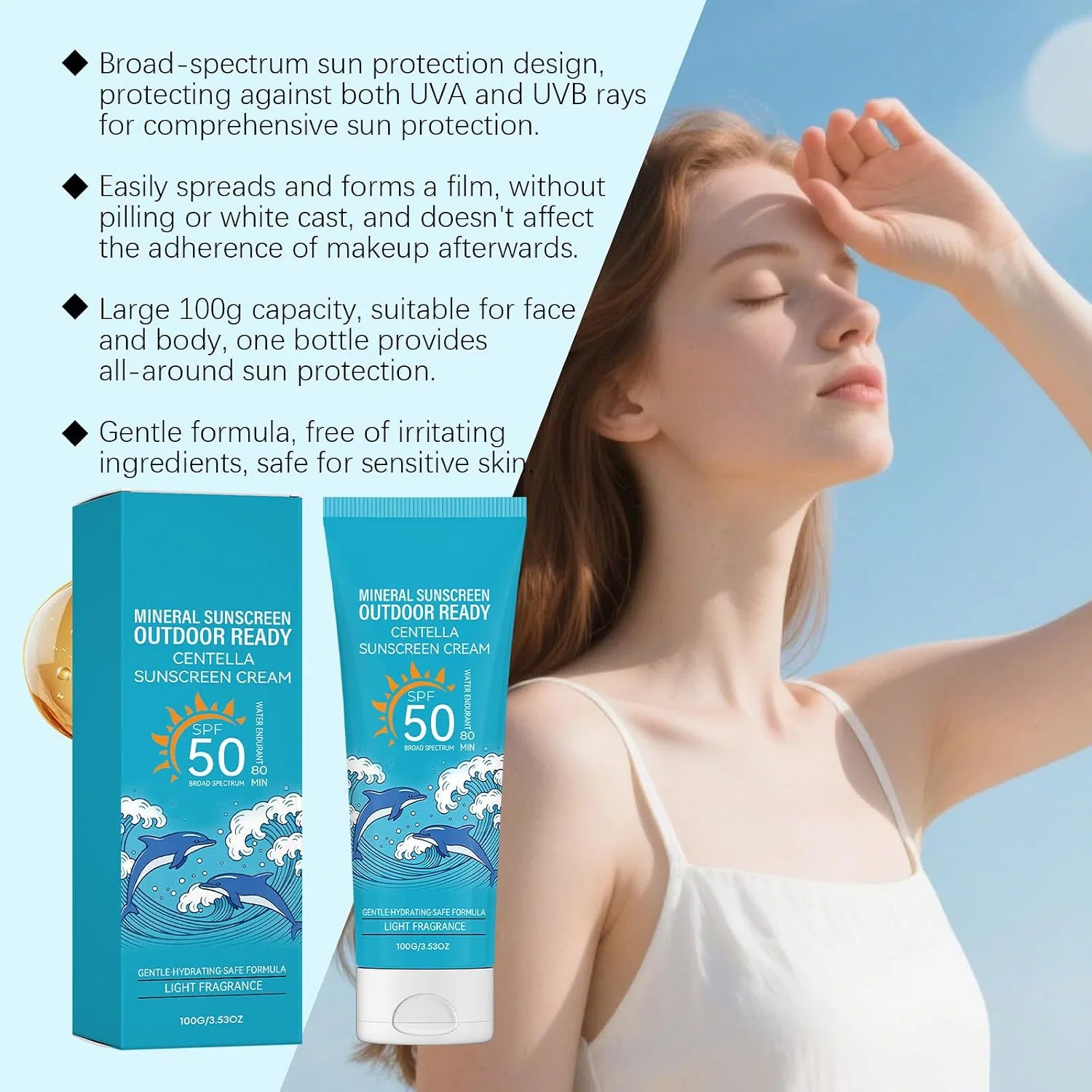 Минеральный солнцезащитный крем SPF 50, Rubu22a, 100 г, 1PC — фото 4