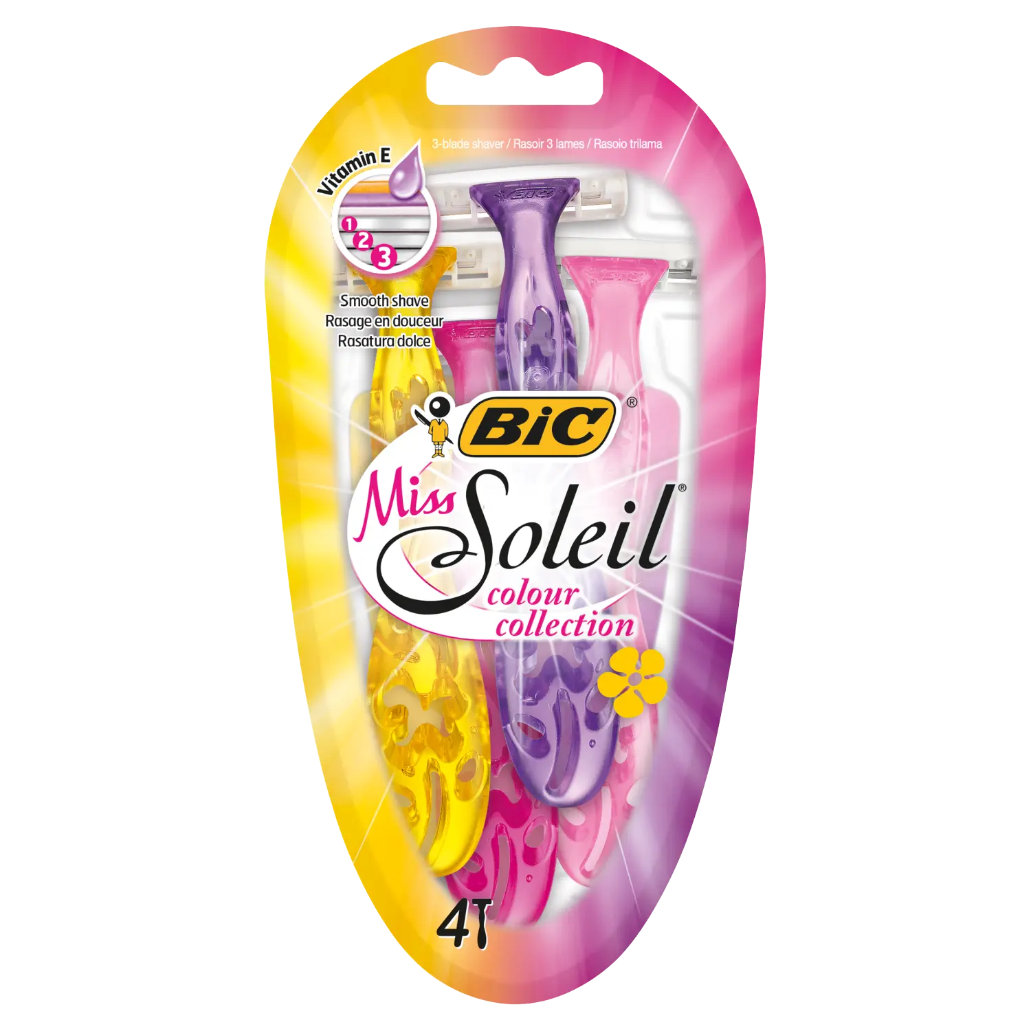

Bic Miss Soleil Colour Collection женская бритва, 4 шт/1 упаковка
