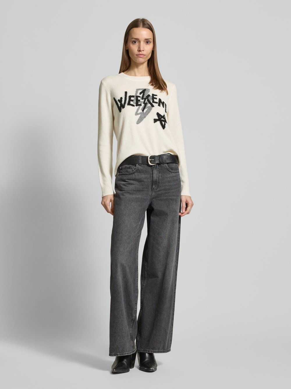 

Вязаный свитер с этикеткой, модель «КАНЗАС» Weekend Max Mara, кремовый