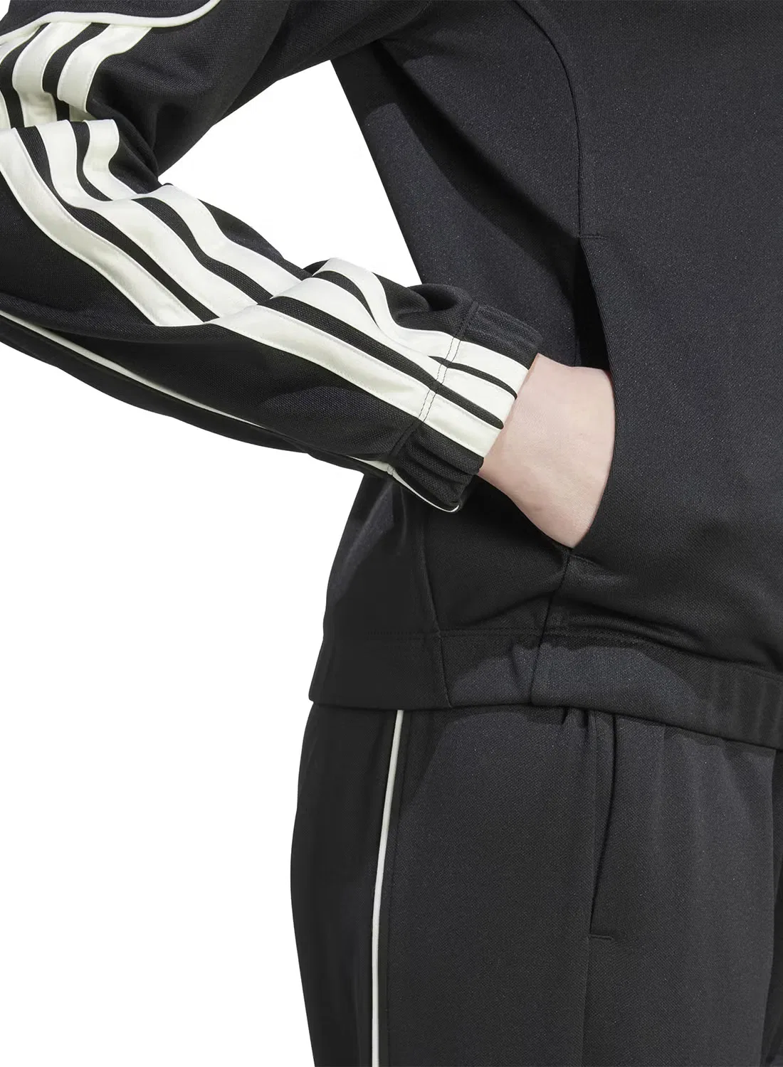 Костюм спортивный гладкий 3-Stripes Adidas, черный — фото 3