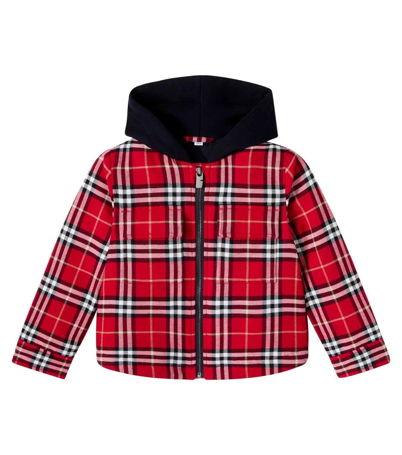 Легкая куртка с капюшоном, в клетку Burberry Kids, красный
