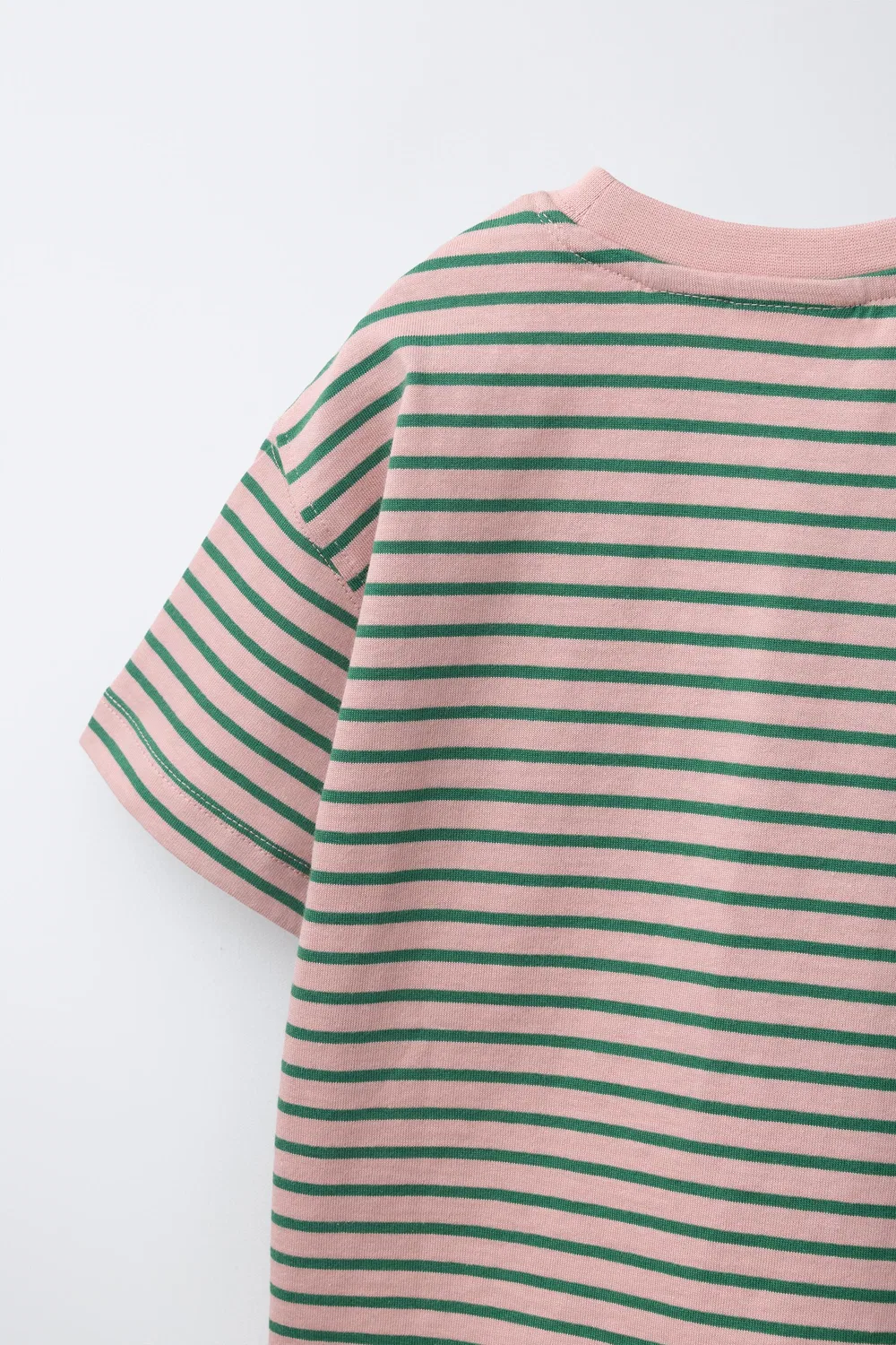 Полосатая футболка ZARA, Pastel Pink — фото 4