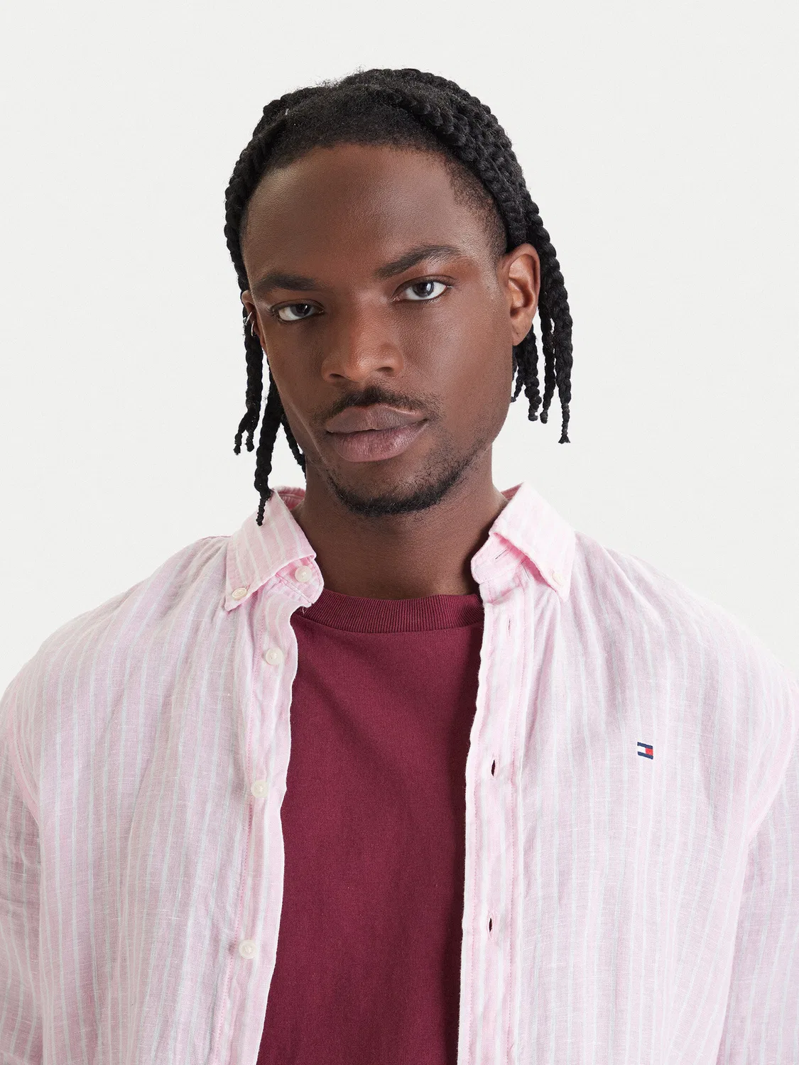 Мужская рубашка стандартного кроя Bengal Tommy Hilfiger, розовый — фото 4