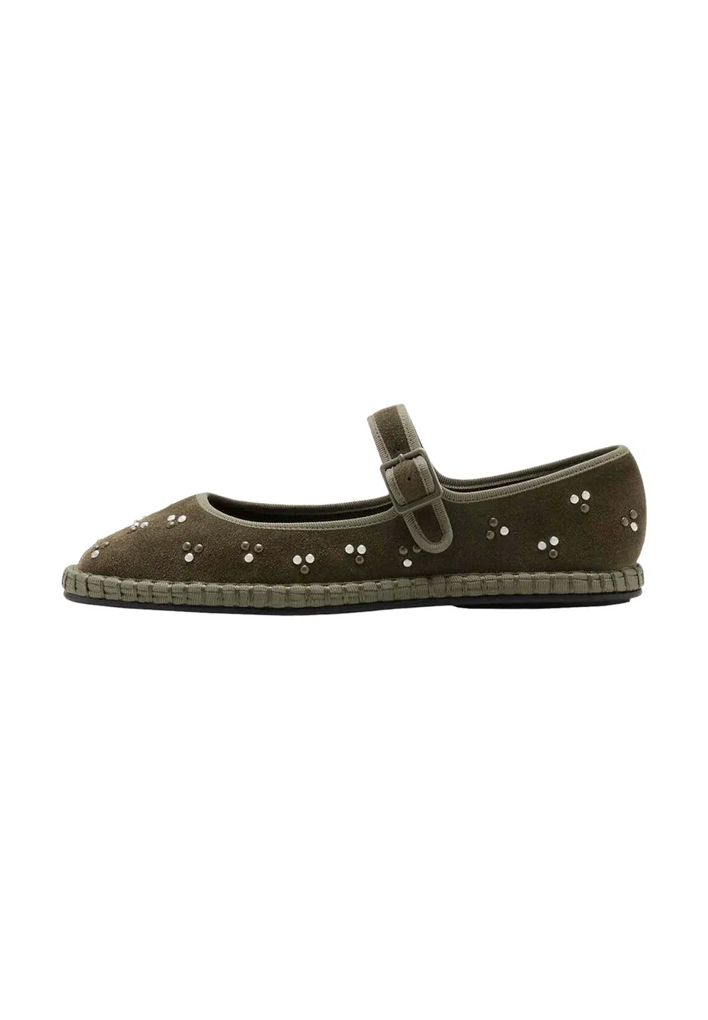 Детские балетки с ремешком на щиколотке Mango Kids, Khaki