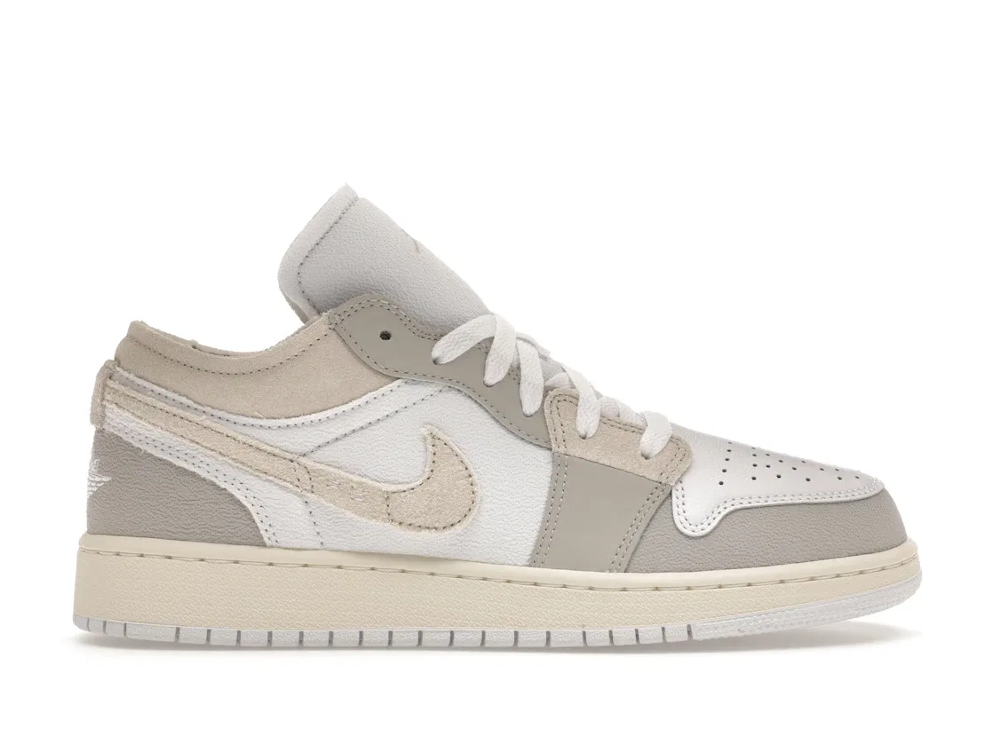 Детские кроссовки Lifestyle с низким верхом Jordan 1 Low SE Craft, Tech Grey/Light Orewood Brown/White/Sail