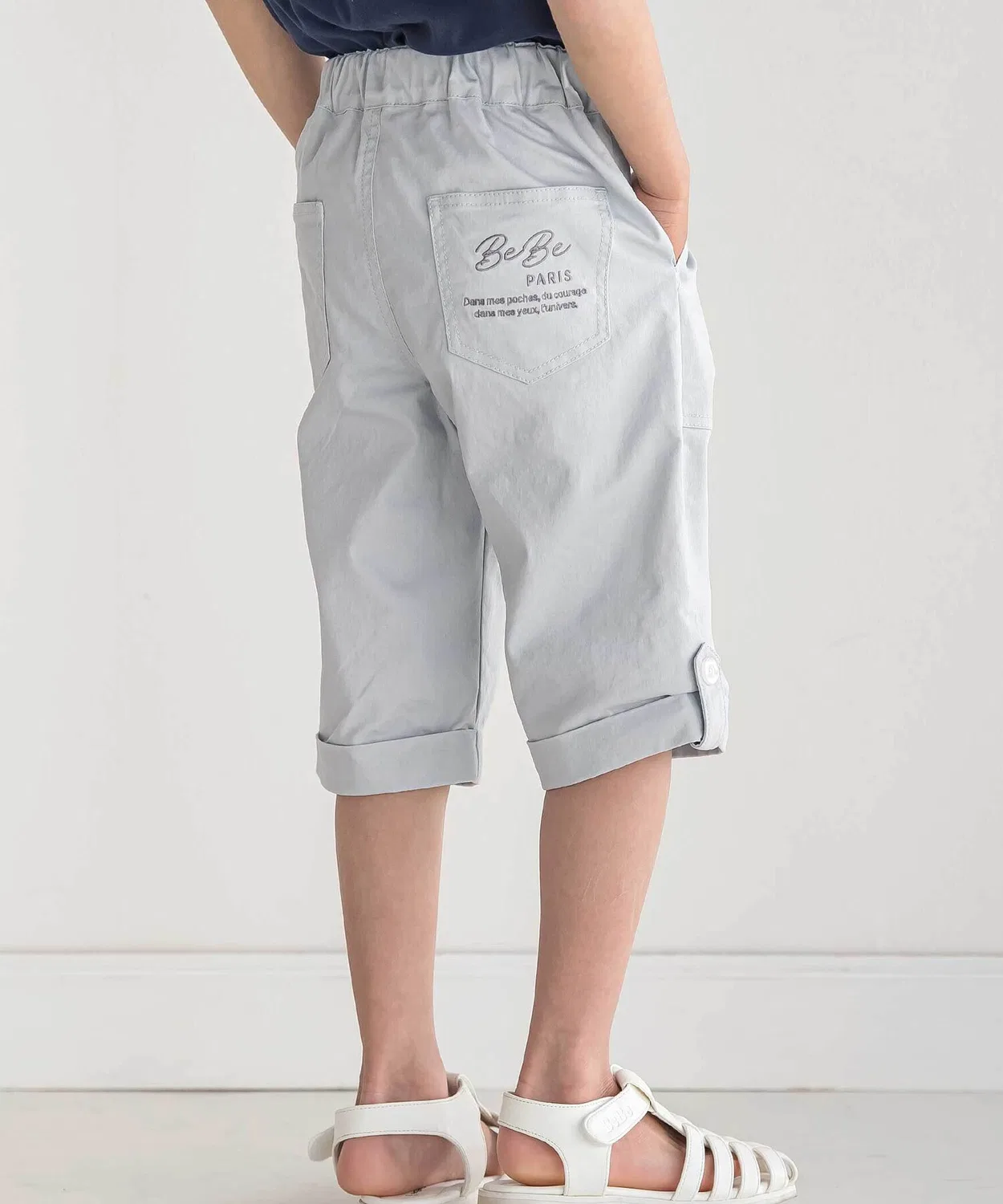 Детские джинсовые шорты с подвернутым низом Light Ounce Denim BeBe, Серый