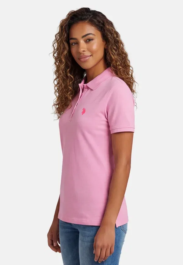 Поло хлопковое Ussiirena U.S. Polo Assn., dustpink-pink, розовый — фото 3