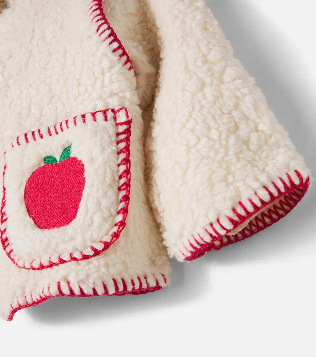 Детская куртка из хлопкового плюша Baby Apple Bebe Organic, белый — фото 3