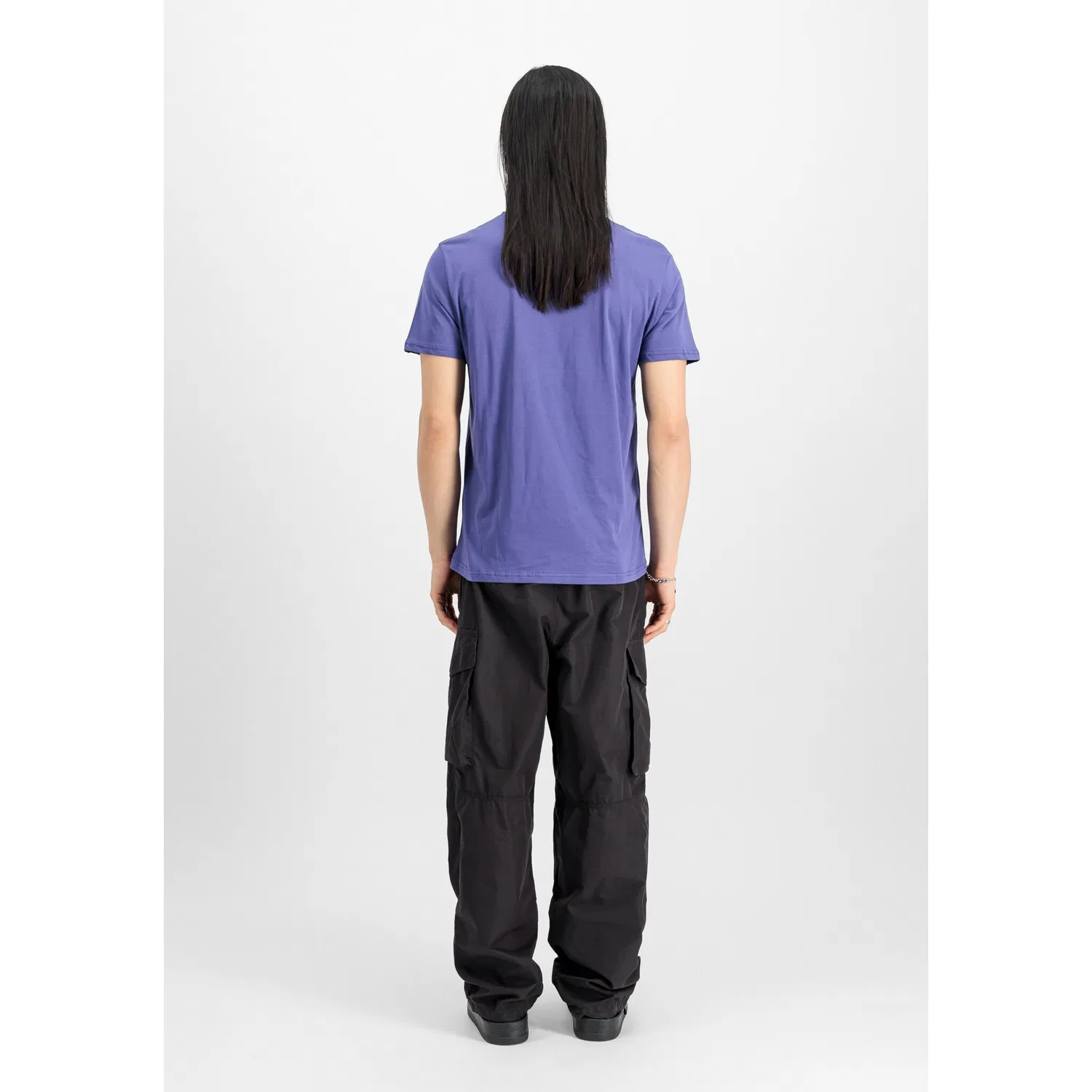 Детская хлопковая футболка с принтом Alpha Industries, Night Purple — фото 4