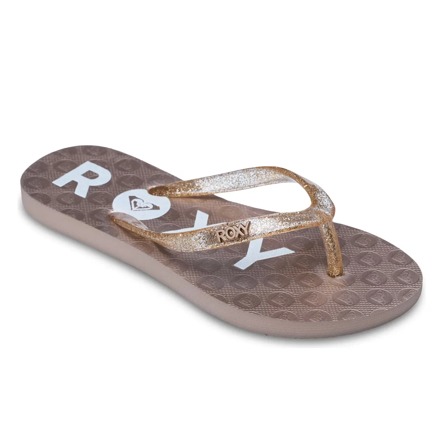 Детские шлепанцы для девочек с блестками Roxy, Negro