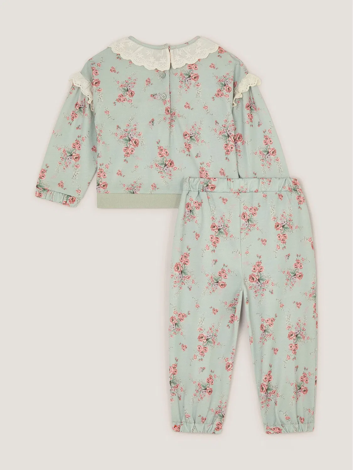 Комплект Monsoon Green Baby с цветочным принтом Sweatshirt & Joggers — фото 3