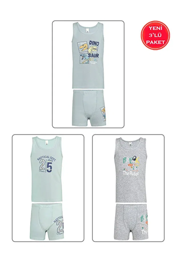Детский комплект нижнего белья для мальчиков с принтом Özkan Underwear, Mixed Pattern