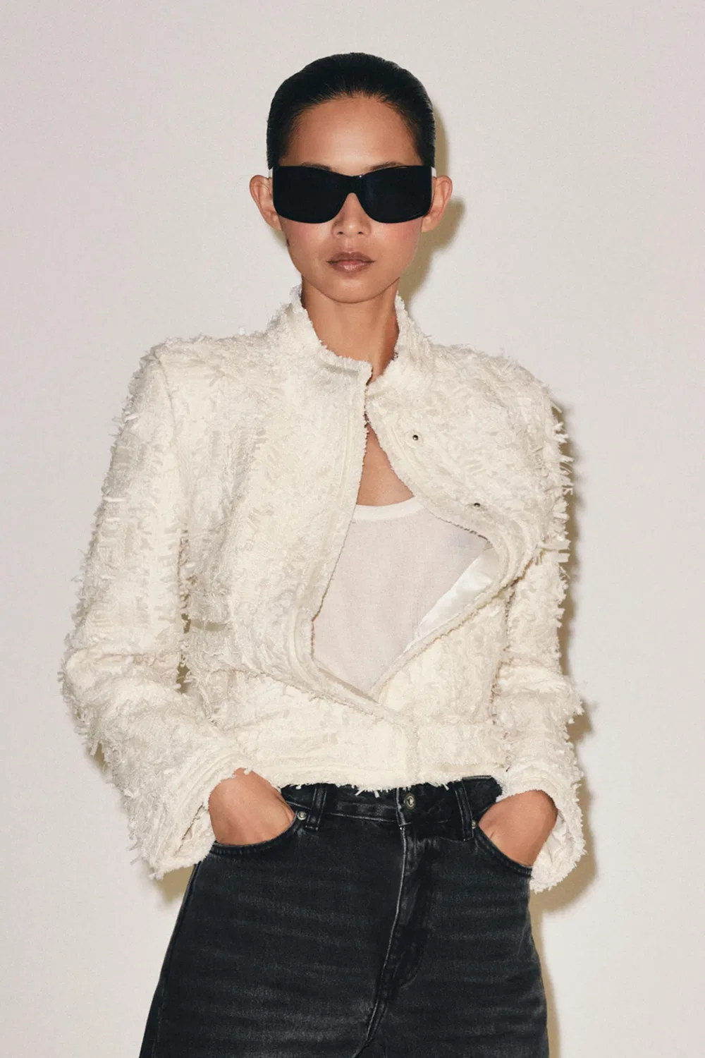 Куртка с высоким воротником из коллекции ZW ZARA, Ecru