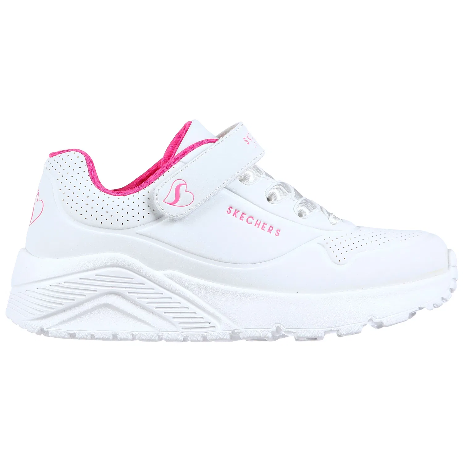 Детские кроссовки на платформе Skechers, White — фото 4