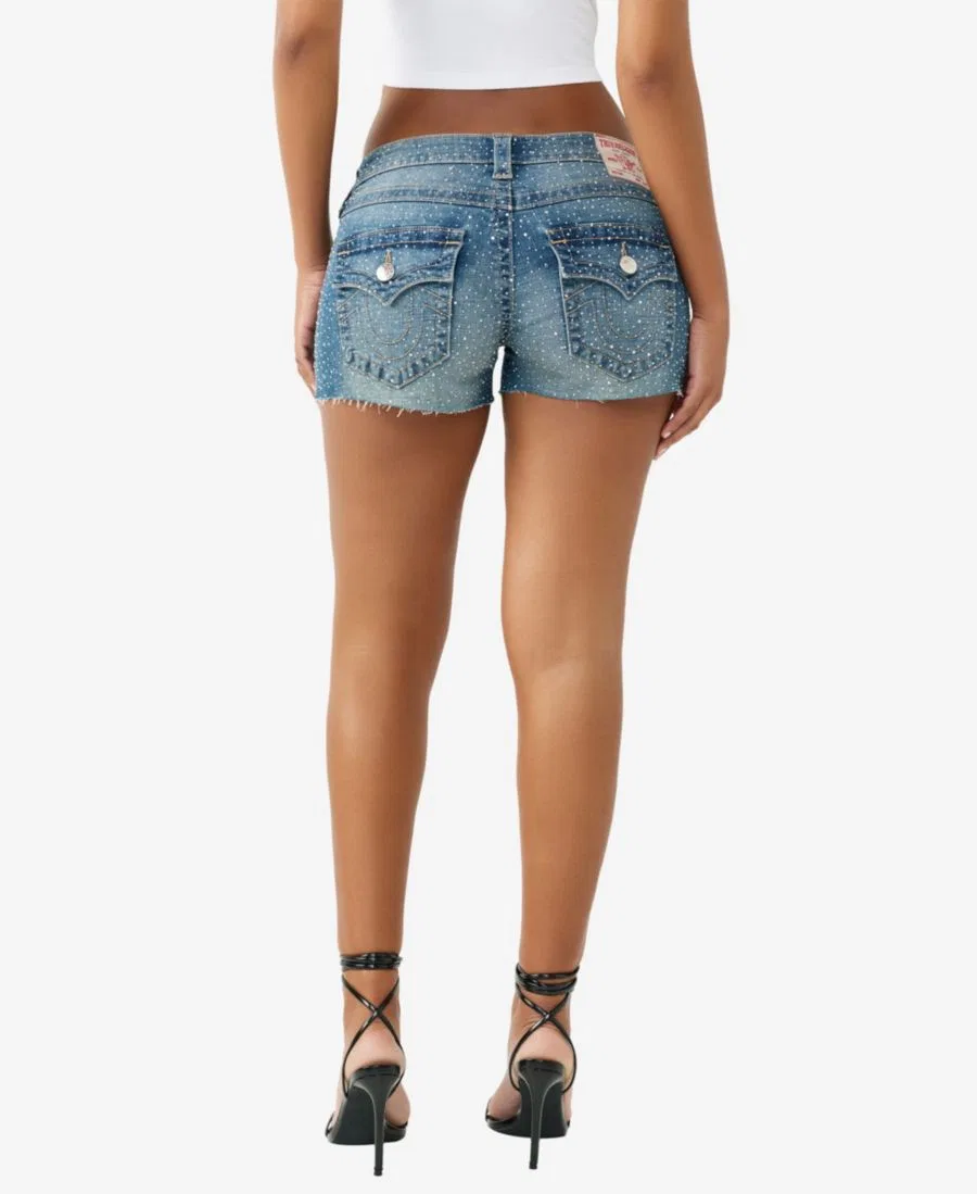 Шорты с кристаллами Joey Low-Rise True Religion, Sugar Swirl — фото 4