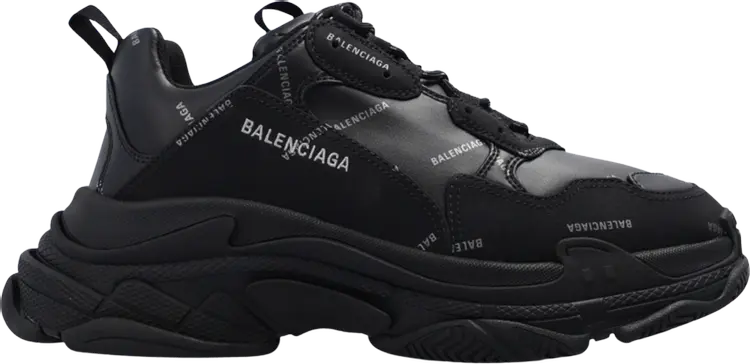 

Кроссовки Balenciaga Triple S Sneaker Allover Logo - Black, черный