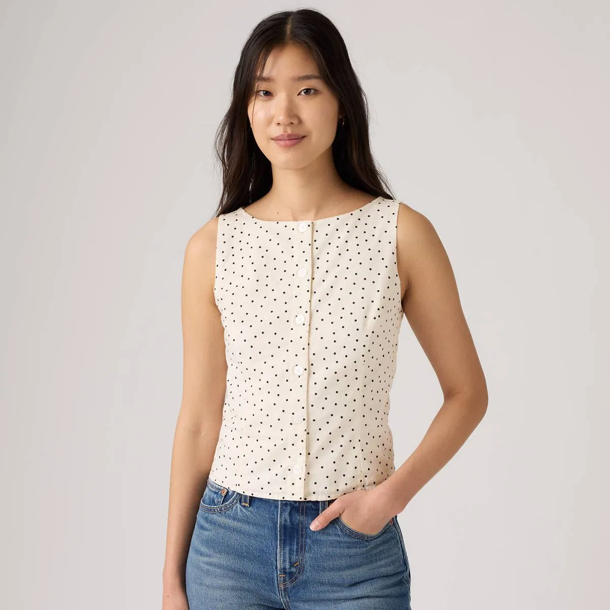 Блузка без рукавов Pippa Levi's, Inga Dot Egret - White