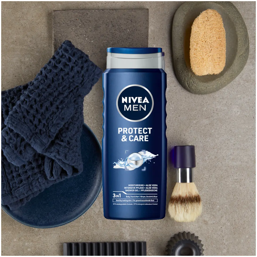 Nivea MEN Protect & Care гель для душа для лица, тела и волос для мужчин, 500 мл — фото 4