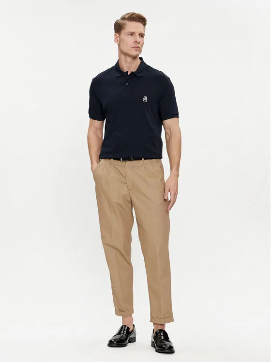 Поло regular fit Interlock Tommy Hilfiger, темно-синий — фото 2