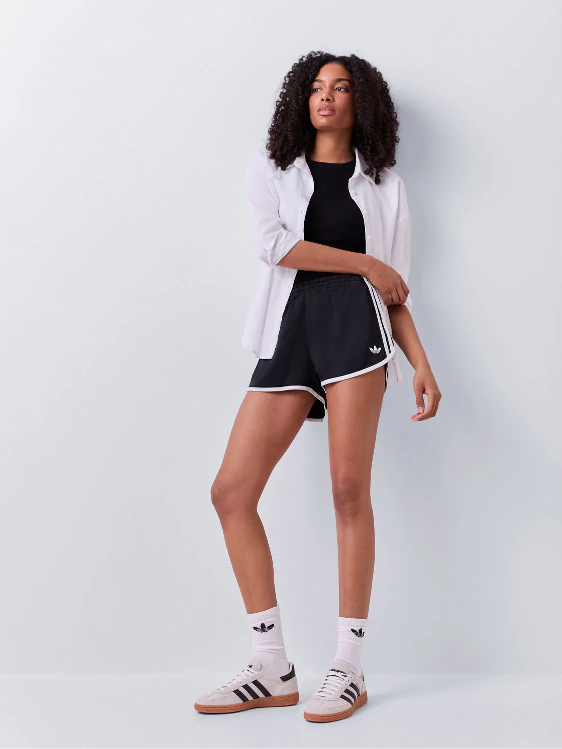 Шорты спортивные с полосками adidas originals, черный