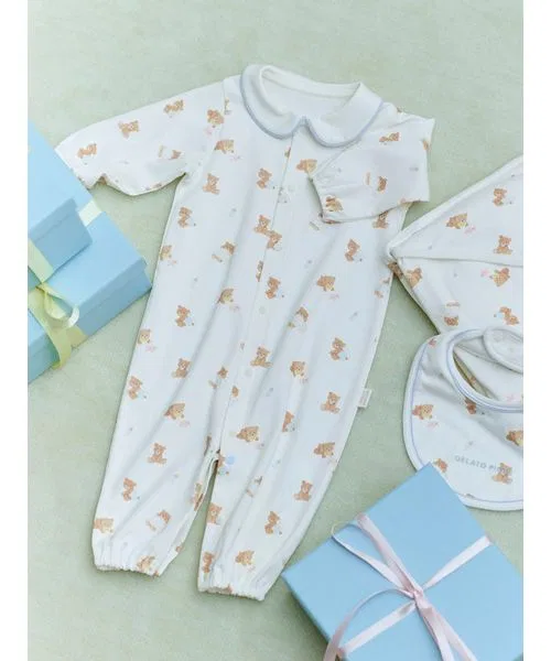 2WAY ползунки BABY с мишкой, хлопок, офф-белый — фото 3