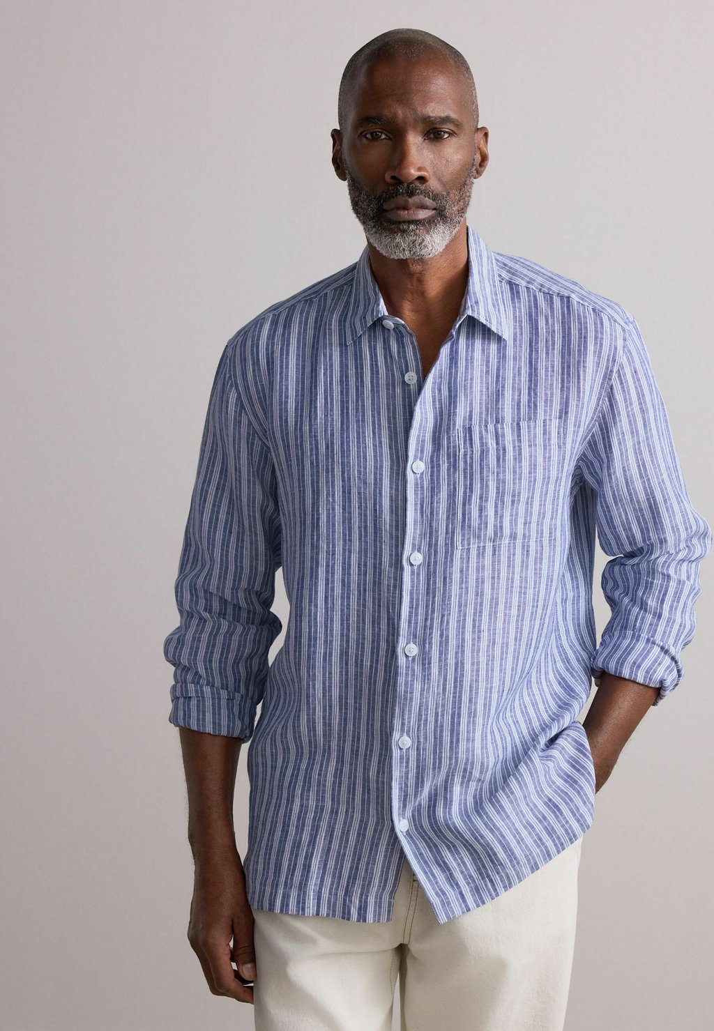 

Рубашка REGULAR FIT - SIGNATURE STRIPE LONG SLEEVE Next, синий
