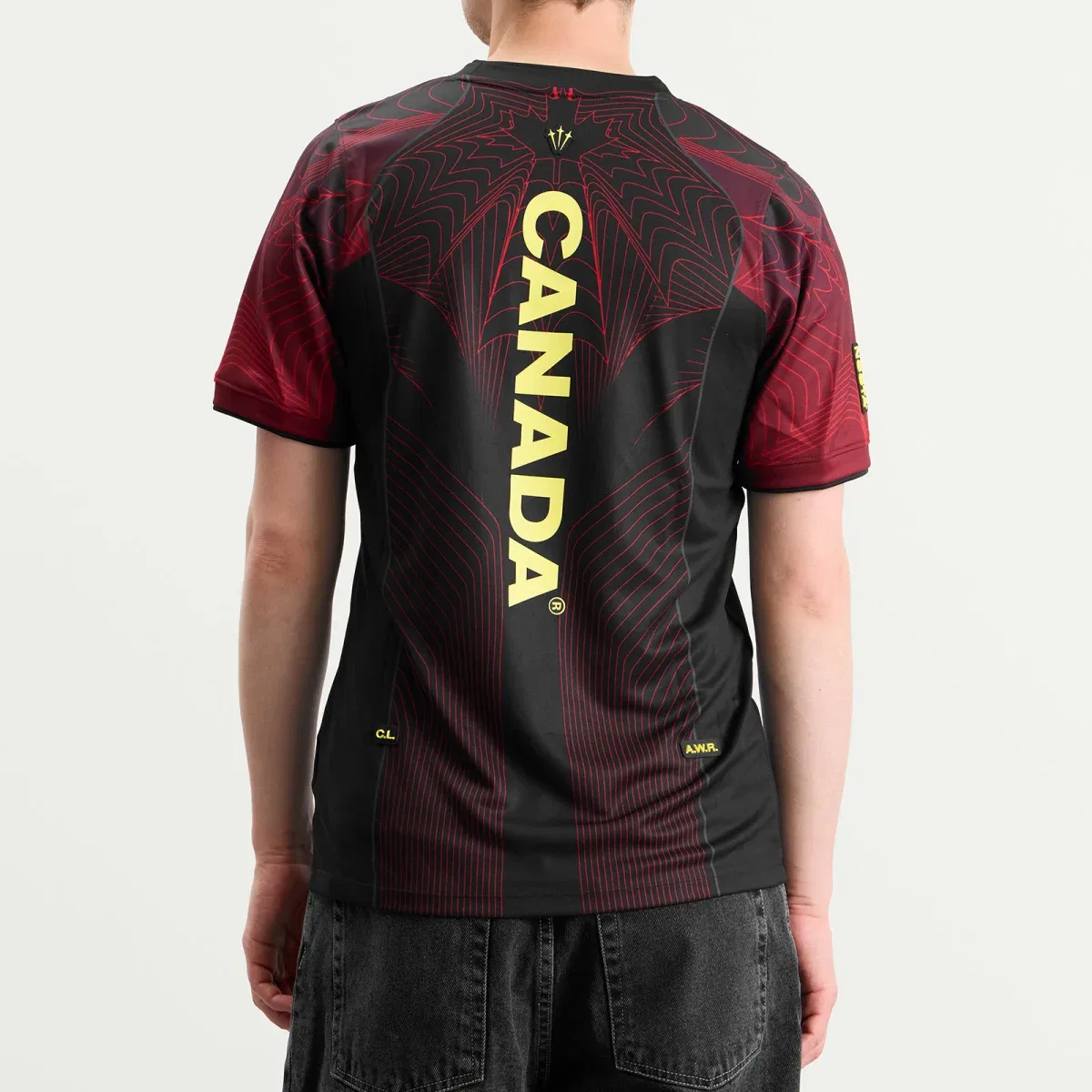 Футболка Nike X Nocta Canada Pre Match Football Jersey, Black Red & Yellow — фото 3