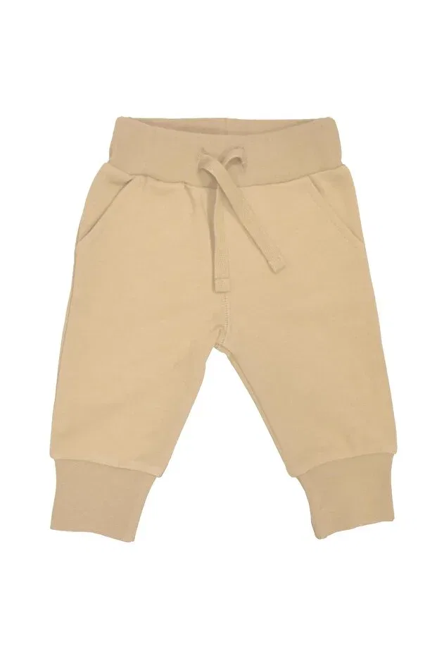 Детские спортивные штаны для девочек с эластичным манжетом Organickid, Beige — фото 2