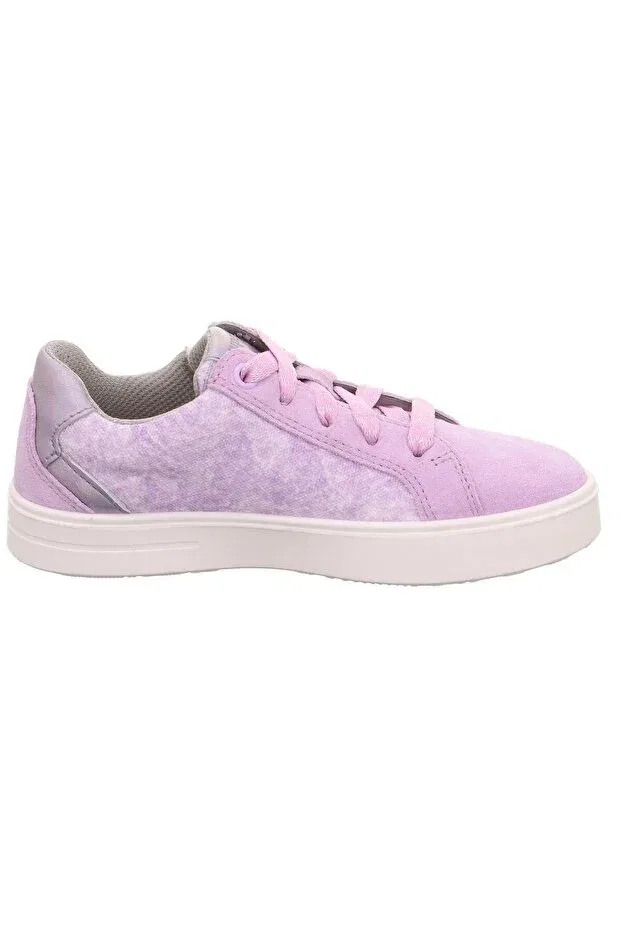 Детские спортивные туфли для девочек на молнии и шнуровке Superfit, Lila Suede Leather — фото 3